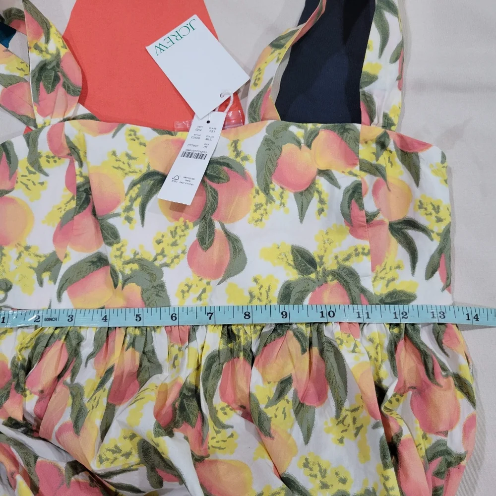 J Crew Cotton Poplin Squareneck Midi Dress Petite Size 2  CJ529 NWT Peaches